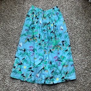 Vintage Toucan Country Button Up Skirt